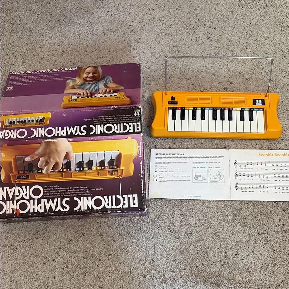 Rare Tony 1978 Electronic Symphonic Organ - Yellow